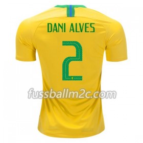 Fußballtrikots Brasilien Dani Alves 2 Heim Trikotsatz WM 2018